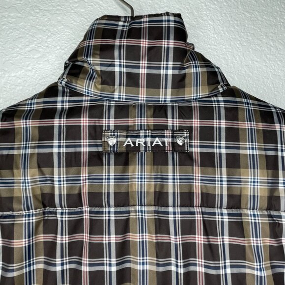 Ariat Womens Plaid Quilted Camden Riding Vest - Zip Up. Size M - Picture 4 of 9
